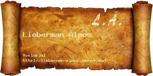 Lieberman Álmos névjegykártya